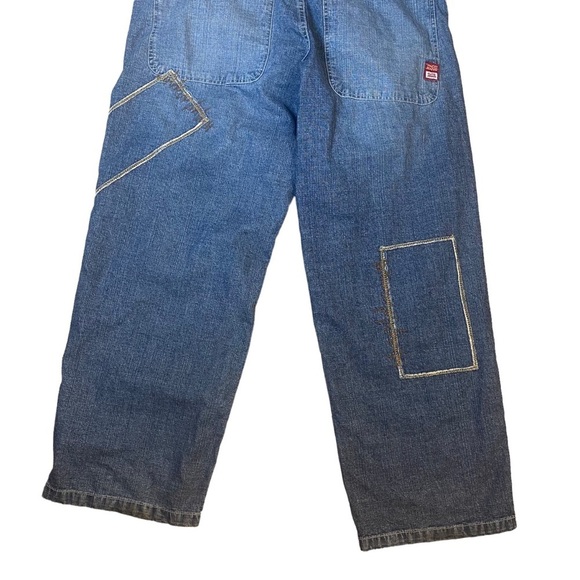 Vintage Y2K  Paco‎ Elite Jeans Patchwork Stitching Baggy Fit Wide Leg 36x31 - Picture 7 of 16